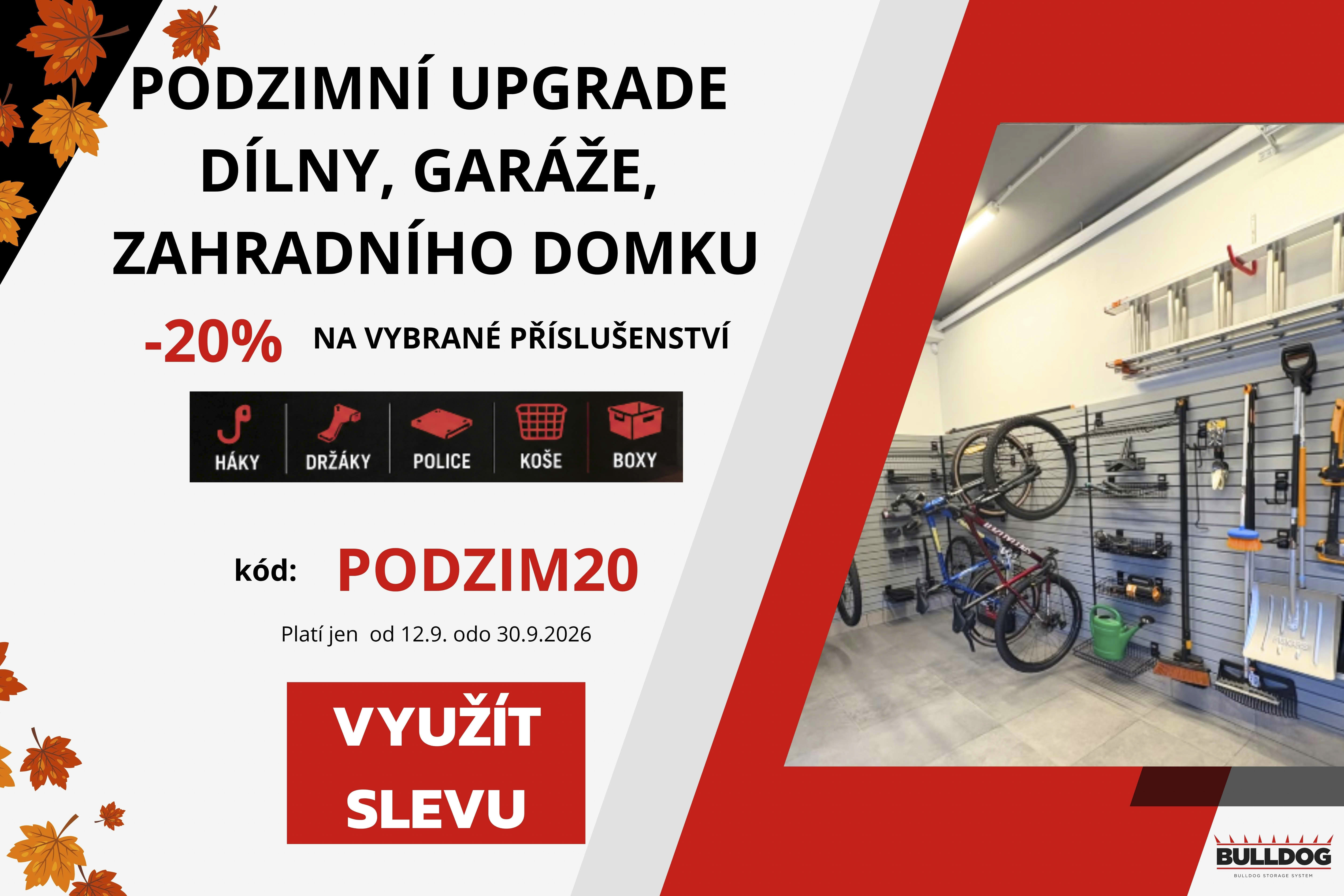 Úložný systém Bulldog na zeď do garáže_akce září20procent sleva s kódem